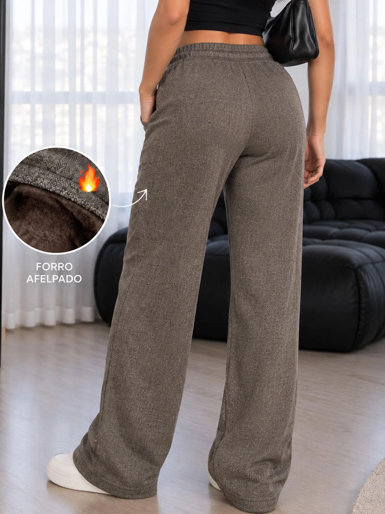 AD2650 Pantalón jaspeado con forro polar ligero 15654